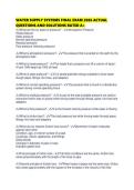 WATER SUPPLY SYSTEMS FINAL EXAM 2026 ACTUAL QUESTIONS AND SOLUTIONS RATED