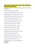 WATER SUPPLY SYSTEMS 2026 EXAMS SCRIPT QUESTIONS AND SOLUTIONS RATED