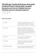 TED 300&colon; Epic Training Build Exam study guide COMPLETE EXAM Newest 2026 Complete Questions and Correct Detailed Answers &lpar;Verified Answers&rpar; &vert;Already Graded A&plus;