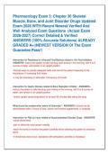 Pharmacology Exam 3&colon; Chapter 30 Skeletal  Muscle&comma; Bone&comma; and Joint Disorder Drugs Updated  Exam 2026 WITH Recent Newest Verified And  Well Analyzed Exam Questions  &lpar;Actual Exam  2026-2027&rpar; Correct Detailed & Verified  ANSWERS &lpar;100&percnt; Accurate Solutions&rpar; ALRE