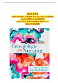 TEST BANK GERONTOLOGIC NURSING 6TH EDITION - BY SUE MEINER&comma; AND JENNIFER YEAGER ALL CHAPTERS 1-29 COVERED QUESTIONS AND ANSWERS GRADED A&plus; LATEST UPDATE&period;
