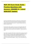 NUR 355 Exam Study Guide &ndash;  Practice Questions with  Answers&period; GRADED A&plus;&period; Latest  2026&sol;2027 Update&period; 