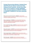Portage Pharmacology Module 8 Updated Exam  2026 WITH Recent Newest Verified And Well  Analyzed Exam Questions  &lpar;Actual Exam 2026 2027&rpar; Correct Detailed & Verified ANSWERS  &lpar;100&percnt; Accurate Solutions&rpar; ALREADY GRADED  A&plus;&vert;&vert;NEWEST VERSION Of The Exam Guarantee