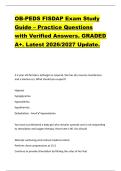 OB-PEDS FISDAP Exam Study  Guide &ndash; Practice Questions  with Verified Answers&period; GRADED  A&plus;&period; Latest 2026&sol;2027 Update&period;  
