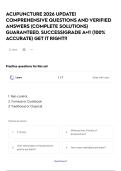 ACUPUNCTURE 2026 UPDATE&vert; COMPREHENSIVE QUESTIONS AND VERIFIED ANSWERS &lpar;COMPLETE SOLUTIONS&rpar; GUARANTEED&period; SUCCESS&vert;GRADE A&plus;&excl;&excl; &lpar;100&percnt; ACCURATE&rpar; GET IT RIGHT&excl;&excl;