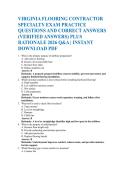 Virginia Flooring Contractor Specialty Exam Questions and Answers 2026 &vert; Verified Answers &vert; Practice Test Q&A &vert; Detailed Rationales &vert; Instant PDF Download