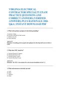Virginia Electrical Contractor Exam 2026 &ndash; Practice Q&A with Verified Answers & Rationales &vert; Instant PDF
