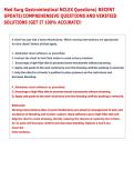 Med Surg Gastrointestinal NCLEX Questions&vert; RECENT  UPDATE&vert;COMPREHENSIVE QUESTIONS AND VERIFIED  SOLUTIONS &vert;GET IT 100&percnt; ACCURATE&excl;&excl; 