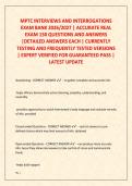 MPTC INTERVIEWS AND INTERROGATIONS  EXAM BANK 2026&sol;2027 &vert; ACCURATE REAL  EXAM 150 QUESTIONS AND ANSWERS  &vert;DETAILED ANSWERS EACH &vert; CURRENTLY  TESTING AND FREQUENTLY TESTED VERSIONS  &vert; EXPERT VERIFIED FOR GUARANTEED PASS &vert;  LATEST UPDATE