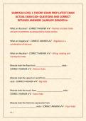 SAMPADA LEVEL 1 THEORY EXAM PREP LATEST EXAM  ACTUAL EXAM 100&plus; QUESTIONS AND CORRECT  DETAILED ANSWERS &vert;ALREADY GRADED A&plus;