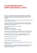 ICA GOVERNANCE RISK & COMPLIANCE MODULE 1 UNIT 1