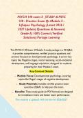 PSYCH 140 exam 3 &lowbar;STUDY & PSYC 140 - Practice Exam Qs Module 3 - Lifespan Psychology &lpar;Latest 2026 &sol; 2027 Update&rpar; Questions & Answers&vert; Grade A&vert; 100&percnt; Correct &lpar;Verified Solutions&rpar; Portage Learning  