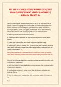PEL 184 IL SCHOOL SOCIAL WORKER 2026&sol;2027  EXAM QUESTIONS AND VERIFIED ANSWERS &vert;  ALREADY GRADED A&plus;