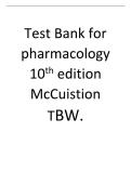 Test Bank Pharmacology A Patient- Centered Nursing Process Approach 10th Edition by Linda E&period; McCuistion&comma; Kathleen DiMaggio&comma; Mary Beth Winton&comma; Jennifer J&period; Yeager &lpar;FULLY CHAPTERED AND UPDATED 2026