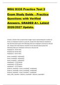 WGU D335 Practice Test 2  Exam Study Guide &ndash; Practice  Questions with Verified  Answers&period; GRADED A&plus;&period; Latest  2026&sol;2027 Update&period;  