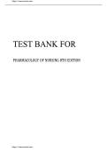 Pharmacology for Nursing &ndash; 8th Edition &lpar;Complete Test Bank with Verified Questions and Answers&rpar;
