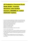 ATI Pediatrics Proctored Exam  Study Guide &ndash; Practice  Questions with Verified  Answers&period; GRADED A&plus;&period; Latest  2026&sol;2027 Update&period;  