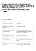 Vascular ARDMS COMPREHENSIVE EXAM QUESTIONS &vert;FREQUENTLY TESTED QUESTIONS &vert;RECENTLY TESTING REAL EXAM QUESTIONS&vert;VERIFIED SOLUTIONS &lpar;100&percnt; CORRECT&rpar;