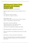 ACE Personal Trainer Exam Questions and Answers Updated 2026