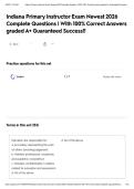 Indiana Primary Instructor Exam Newest 2026 Complete Questions &vert; With 100&percnt; Correct Answers graded A&plus; Guaranteed Success&excl;&excl;