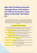 Major Field Test Business Study Set &vert; Strategies Review of Key Quizzes with 100&percnt; Correct Answers &vert; Latest Update Verified 2026 &vert; 2027 &lpar;Rated A&plus;&rpar;