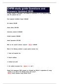 CHFM study guide Questions and Answers Updated 2026