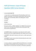 NUR 220 Module 1 Exam ATI Exam Questions With Correct Answers 