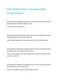 NUR 220 Peds Exam 1 Questions With Correct Answers