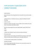 NUR 220 EXAM 1 QUESTIONS WITH CORRECT ANSWERS