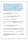 MISY 5325 Updated Exam 2026 WITH Recent  Newest Verified And Well Analyzed Exam  Questions  &lpar;Actual Exam 2026-2027&rpar; Correct  Detailed & Verified ANSWERS &lpar;100&percnt; Accurate  Solutions&rpar; ALREADY GRADED A&plus;&vert;&vert;NEWEST  VERSION Of The Exam Guarantee Pass&excl;&excl;