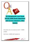 CCLE Chiropractic Law Exam Q&A &lpar;400&plus; Questions&rpar; &ndash; Licensing&comma; Ethics&comma; Scope of Practice & Regulations &ndash; 2026&comma; California