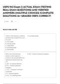 USPS 943 Exam &lpar;&rpar; ACTUAL EXAM &lpar;TESTING REAL EXAM QUESTIONS&rpar; AND VERIFIED ANSWERS &lpar;MULTIPLE CHOICES&rpar; &vert;COMPLETE SOLUTIONS &vert;A&plus; GRADED &vert;100&percnt; CORRECT&excl;