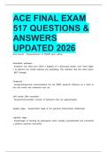 ACE FINAL EXAM 517 QUESTIONS & ANSWERS UPDATED 2026