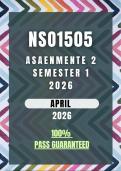 NSO1505 Asaenmente 2 Semester 1 2026 Memo &vert; Due Date April 2026