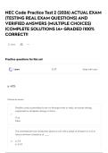 NEC Code Practice Test 2 &lpar;2026&rpar; ACTUAL EXAM &lpar;TESTING REAL EXAM QUESTIONS&rpar; AND VERIFIED ANSWERS &lpar;MULTIPLE CHOICES&rpar; &vert;COMPLETE SOLUTIONS &vert;A&plus; GRADED &vert;100&percnt; CORRECT&excl;&excl;