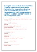 Nursing 532-Advanced Health Assessment-Week  2 Updated Exam 2026 WITH Recent Newest  Verified And Well Analyzed Exam Questions   &lpar;Actual Exam 2026-2027&rpar; Correct Detailed &  Verified ANSWERS &lpar;100&percnt; Accurate Solutions&rpar;  ALREADY GRADED A&plus;&vert;&vert;NEWEST VERSION Of  