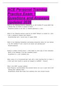 ACE Personal Training Practice Exam 1 Questions and Answers Updated 2026