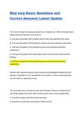 Med surg Neuro Exam Questions and Correct Answers&vert; Latest Update