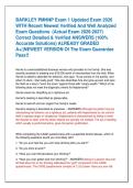 BARKLEY PMHNP Exam 1 Updated Exam 2026  WITH Recent Newest Verified And Well Analyzed  Exam Questions  &lpar;Actual Exam 2026-2027&rpar;  Correct Detailed & Verified ANSWERS &lpar;100&percnt;  Accurate Solutions&rpar; ALREADY GRADED  A&plus;&vert;&vert;NEWEST VERSION Of The Exam Guarantee  Pass&excl;&excl;