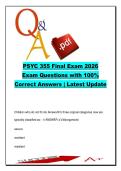 PSYC 355 Final Exam Q&A &lpar;500&plus; Questions&rpar; &ndash; Attachment&comma; Development&comma; Parenting & Psychopathology &ndash; 2026&comma;