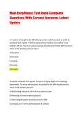 Med Surg&sol;Neuro Test bank Complete Questions With Correct Answers&vert; Latest Update