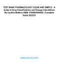 Test Bank&colon; Pharmacology Clear and Simple&colon; A Guide to Drug Classifications and Dosage Calculations &lpar;3rd Edition&rpar; &ndash; Cynthia J&period; Watkins