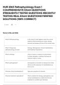 NUR 2063 Pathophysiology Exam 1 COMPREHENSIVE EXAM QUESTIONS &vert;FREQUENTLY TESTED QUESTIONS &vert;RECENTLY TESTING REAL EXAM QUESTIONS&vert;VERIFIED SOLUTIONS &lpar;100&percnt; CORRECT&rpar;