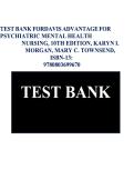 Test Bank&colon; Davis Advantage for Psychiatric Mental Health Nursing &lpar;10th Edition&rpar; &ndash; Karyn I&period; Morgan & Mary C&period; Townsend