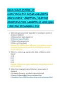 OKLAHOMA DENTISTRY  JURISPRUDENCE EXAM QUESTIONS  AND CORRECT ANSWERS &lpar;VERIFIED  ANSWERS&rpar; PLUS RATIONALES 2026 Q&A  &vert; INSTANT DOWNLOAD PDF 