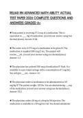 RELIAS RN ADVANCED MATH ABILITY ACTUAL TEST PAPER 2026 COMPLETE QUESTIONS AND ANSWERS GRADED A&plus;