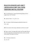 RELIAS RN ADVANCED MATH ABILITY CERTIFICATION SCRIPT 2026 TESTED QUESTIONS AND FULL SOLUTION