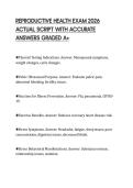 REPRODUCTIVE HEALTH EXAM 2026 COMPLETE QUESTION DIGEST WITH CORRECT SOLUTIONS