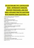 EPA SECTION 608 TYPE I CERTIFICATION EXAM &ndash; REFRIGERANT HANDLING&comma; RECOVERY PROCEDURES&comma; AND HVAC SMALL APPLIANCE PRACTICE QUESTIONS WITH ANSWERS &lpar;2026&rpar; QUESTIONS 1&ndash;70
