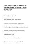 REPRODUCTIVE HEALTH EXAM 2026 PREMIUM REVIEW SET WITH DETAILED ANSWER KEY